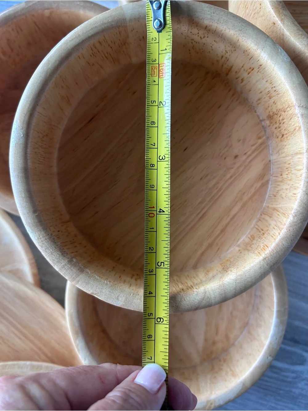 Natural Wood Serving Bowl and Plate Set - Light Tan